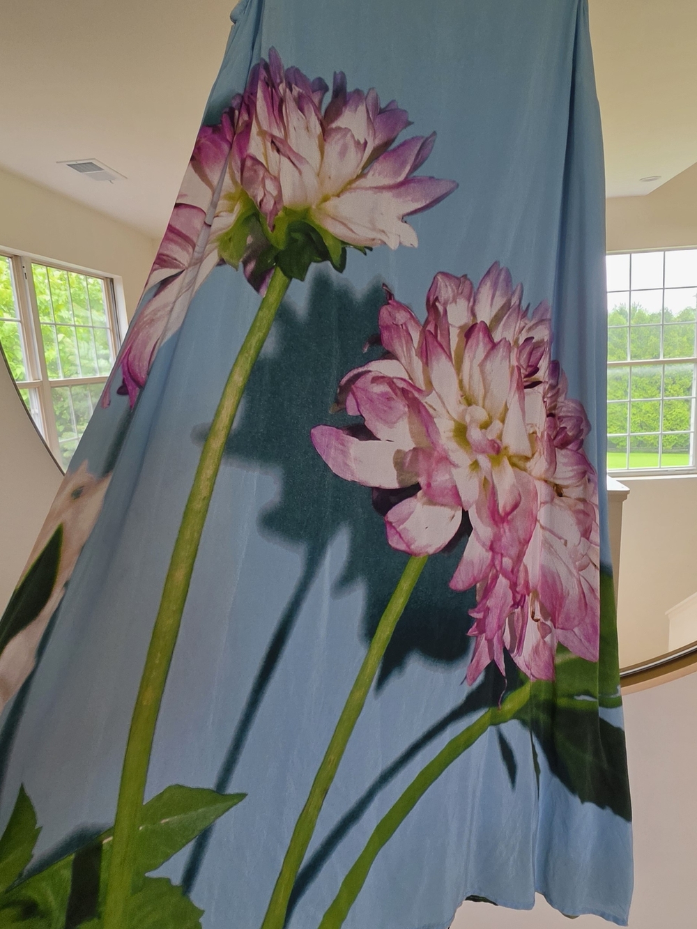 Anthropologie Blue Floral Midi Dress Women Size 2 - Picture 6 of 14